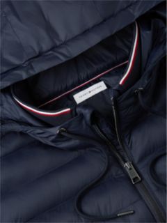 Mixed Texture Zip-Thru Hooded Sweatshirt — Blue 6