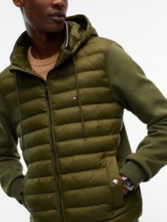 Mixed Texture Zip-Thru Hooded Sweatshirt — Green 3