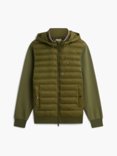 Mixed Texture Zip-Thru Hooded Sweatshirt — Green 5