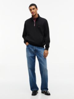 Global Stripe Terry Quarter-Zip Sweatshirt — Black 2