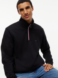 Global Stripe Terry Quarter-Zip Sweatshirt — Black 3