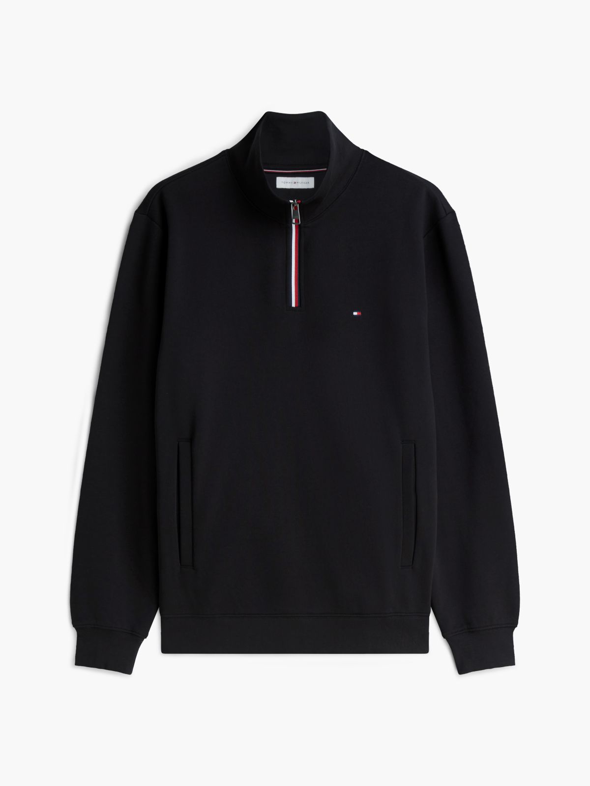Global Stripe Terry Quarter-Zip Sweatshirt — Black