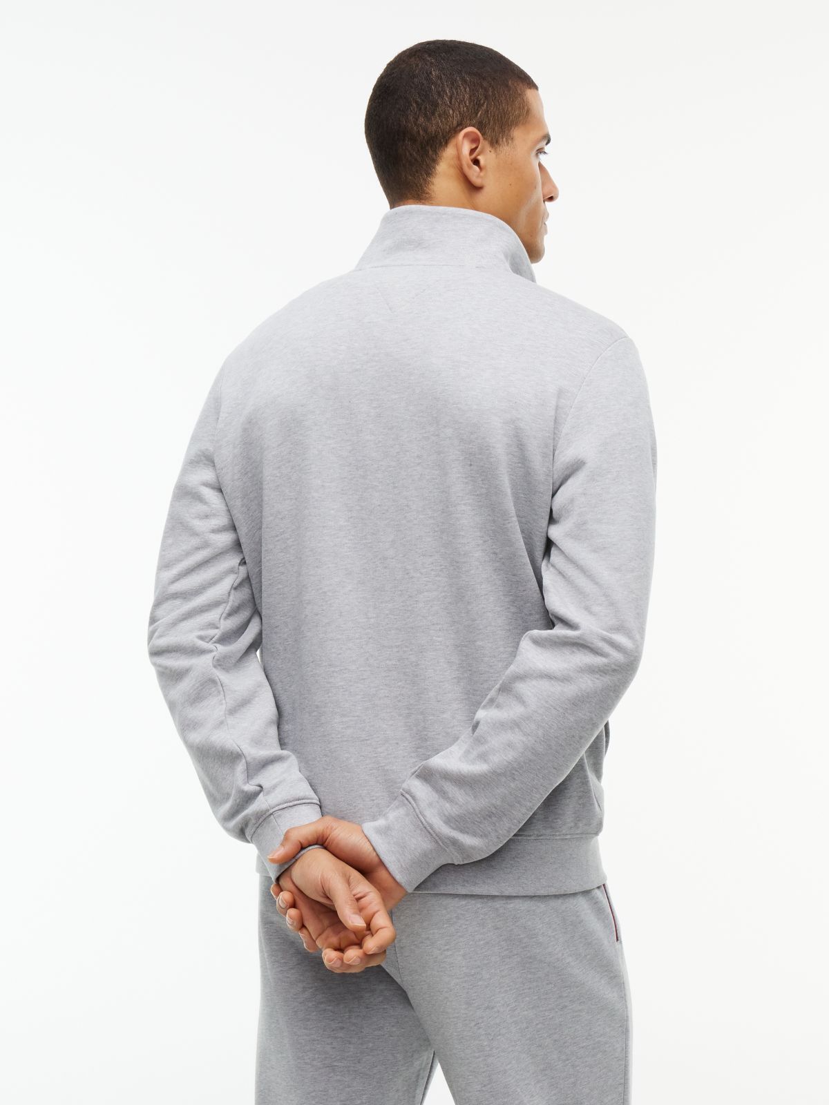 Global Stripe Terry Quarter-Zip Sweatshirt — Grey
