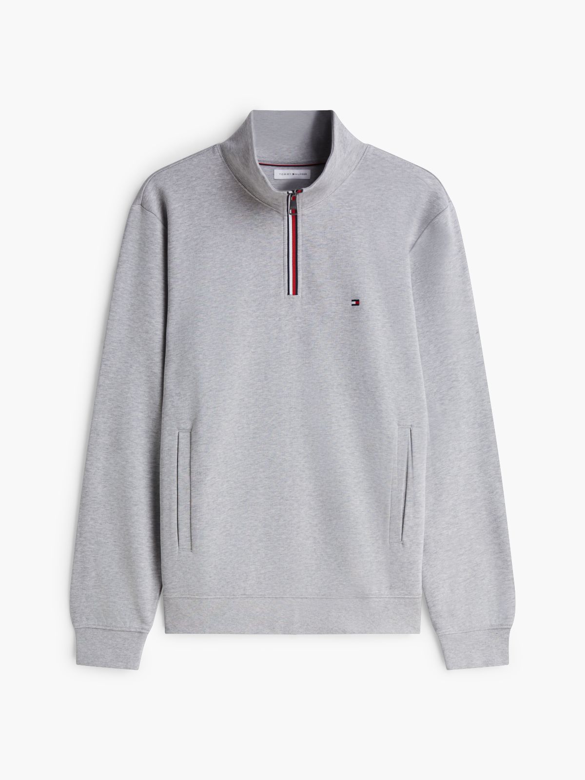 Global Stripe Terry Quarter-Zip Sweatshirt — Grey