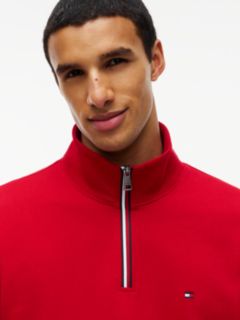Global Stripe Terry Quarter-Zip Sweatshirt — Red 3