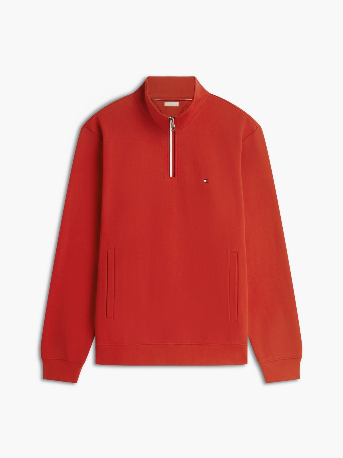 Global Stripe Terry Quarter-Zip Sweatshirt — Red
