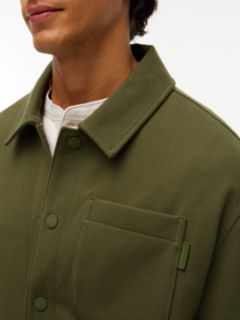 Mixed Texture Relaxed Chore Jacket — Green 3