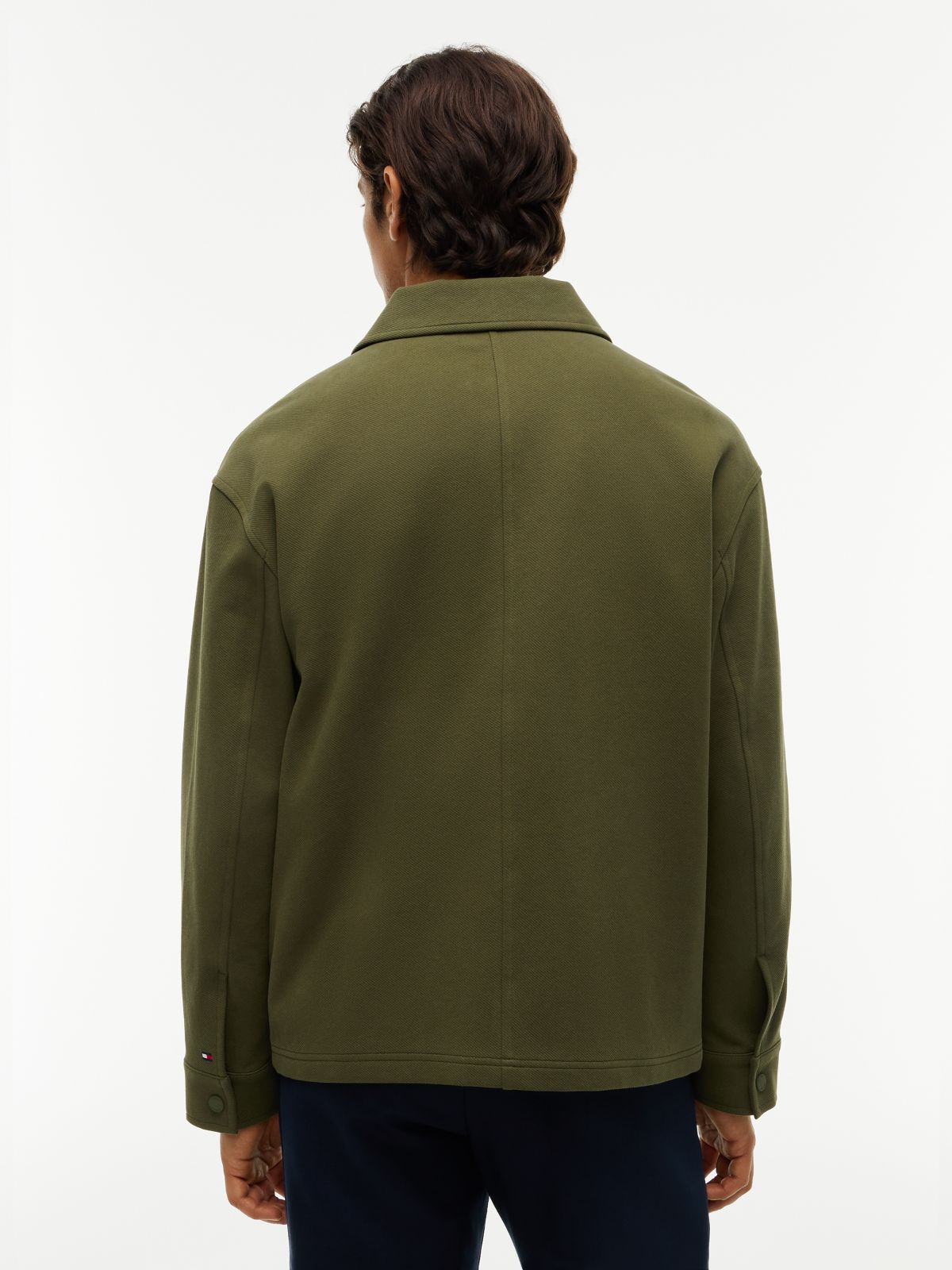 Mixed Texture Relaxed Chore Jacket — Green