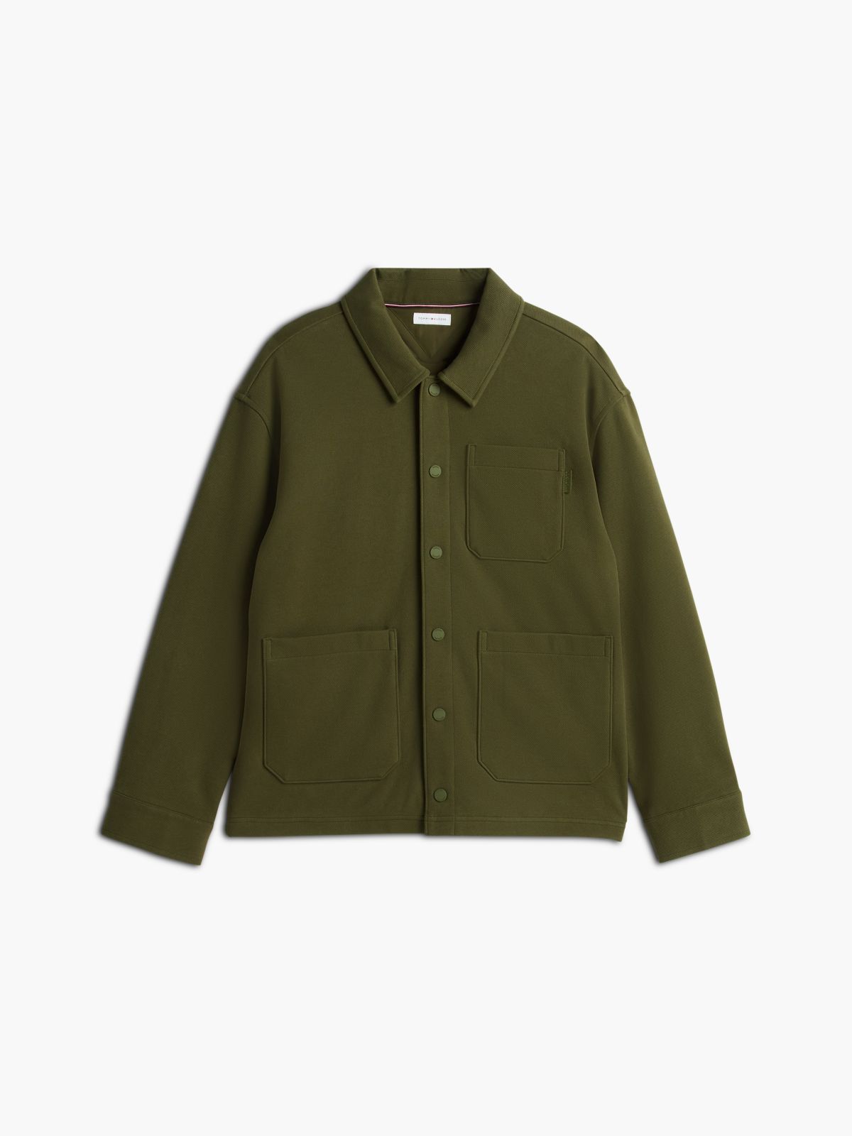 Mixed Texture Relaxed Chore Jacket — Green