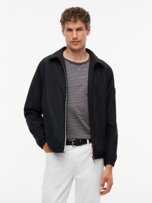 giacca reversibile in maglia tecnica con zip black da uomini tommy hilfiger