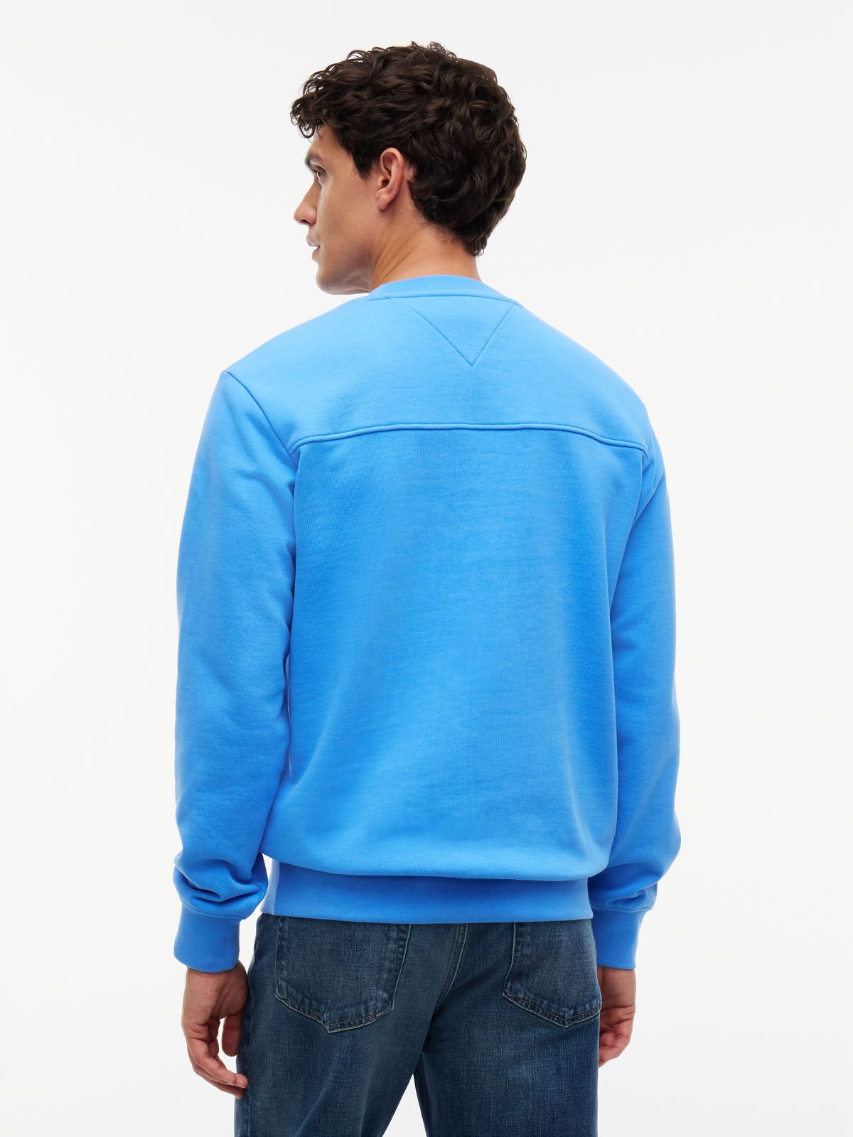 Tonal Logo Embroidery Relaxed Sweatshirt — Blue
