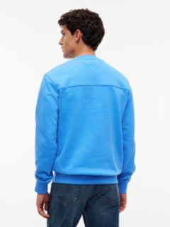 Tonal Logo Embroidery Relaxed Sweatshirt — Blue 4