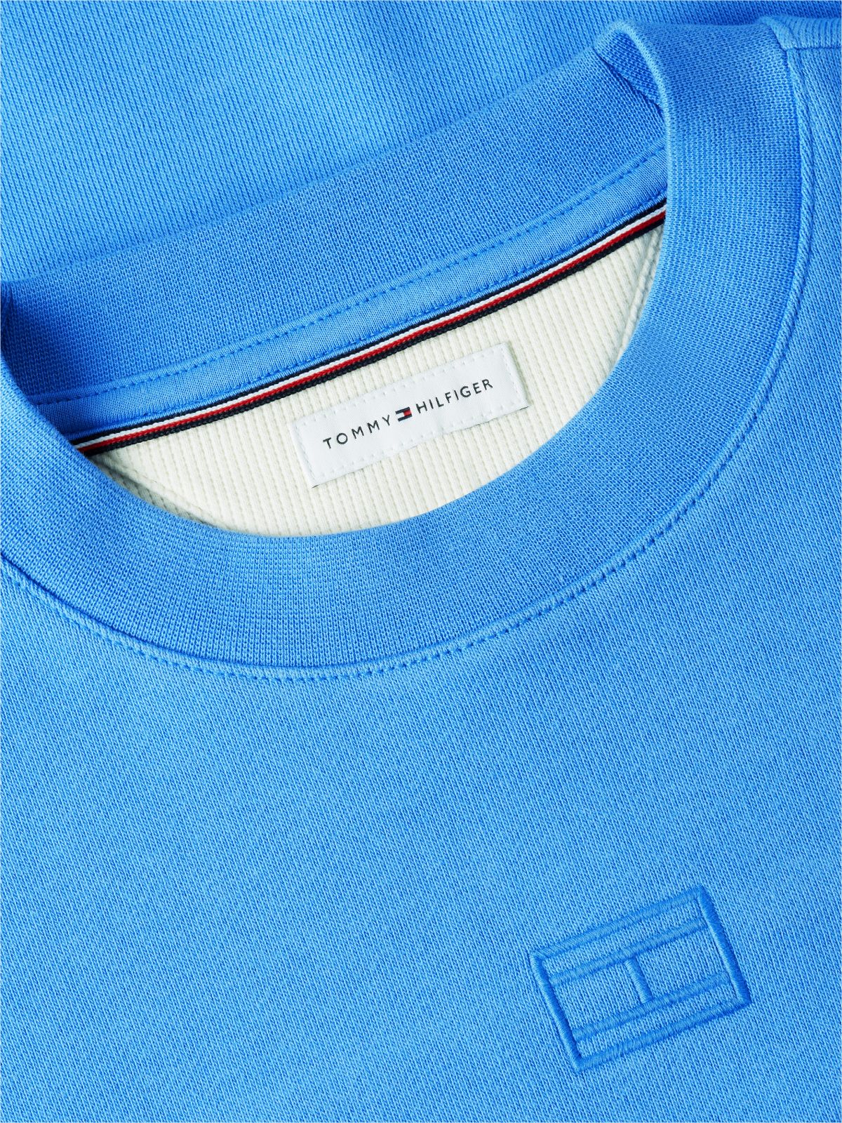 Tonal Logo Embroidery Relaxed Sweatshirt — Blue