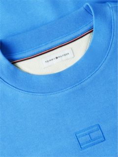 Tonal Logo Embroidery Relaxed Sweatshirt — Blue 6