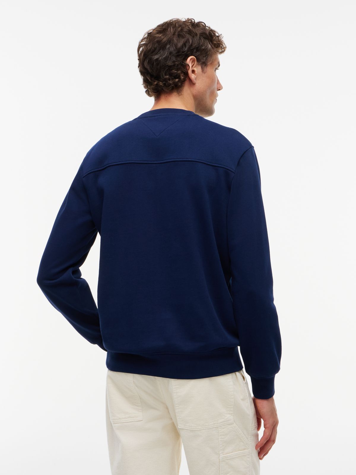 Tonal Logo Embroidery Relaxed Sweatshirt — Blue
