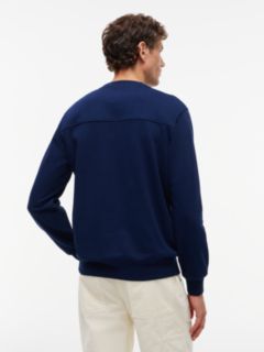 Tonal Logo Embroidery Relaxed Sweatshirt — Blue 4