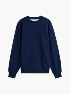 Tonal Logo Embroidery Relaxed Sweatshirt — Blue 5