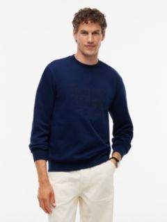 Tonal Logo Embroidery Relaxed Sweatshirt — Blue 1