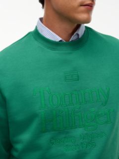 Tonal Logo Embroidery Relaxed Sweatshirt — Green 3