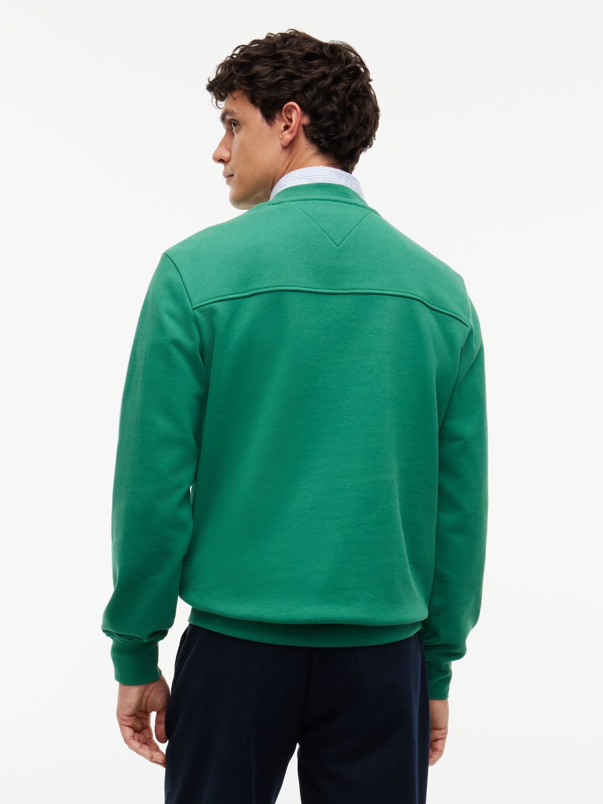 Tonal Logo Embroidery Relaxed Sweatshirt — Green