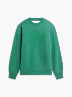 Tonal Logo Embroidery Relaxed Sweatshirt — Green 5