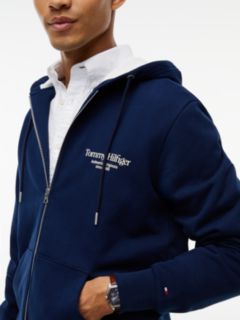 Back Graphic Terry Zip-Thru Hoody — Blue 3