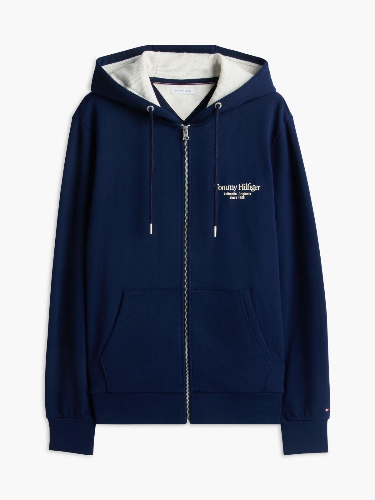 Back Graphic Terry Zip-Thru Hoody — Blue