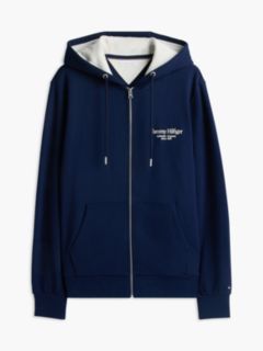 Back Graphic Terry Zip-Thru Hoody — Blue 5