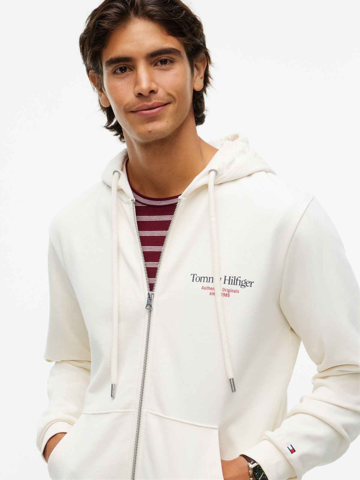 Back Graphic Terry Zip-Thru Hoody — Yellow