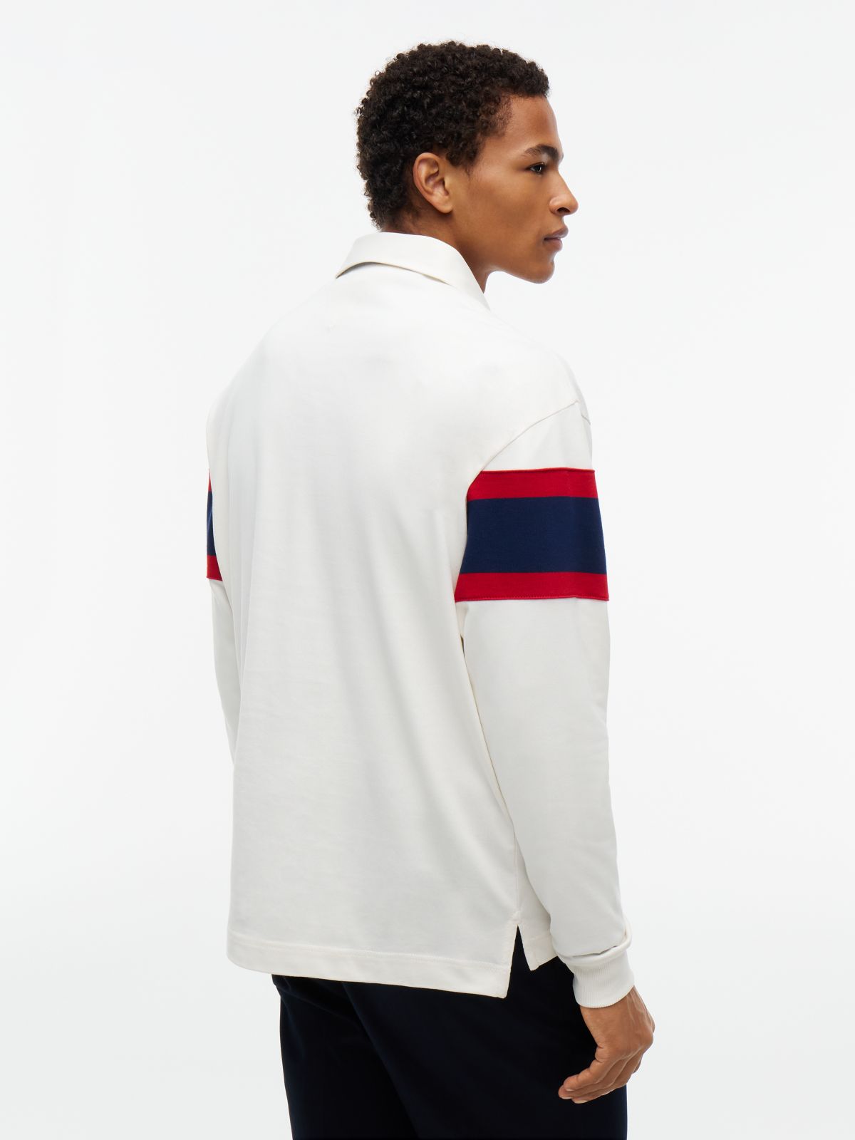Crest Colour-Blocked Relaxed Rugby Shirt — Yellow