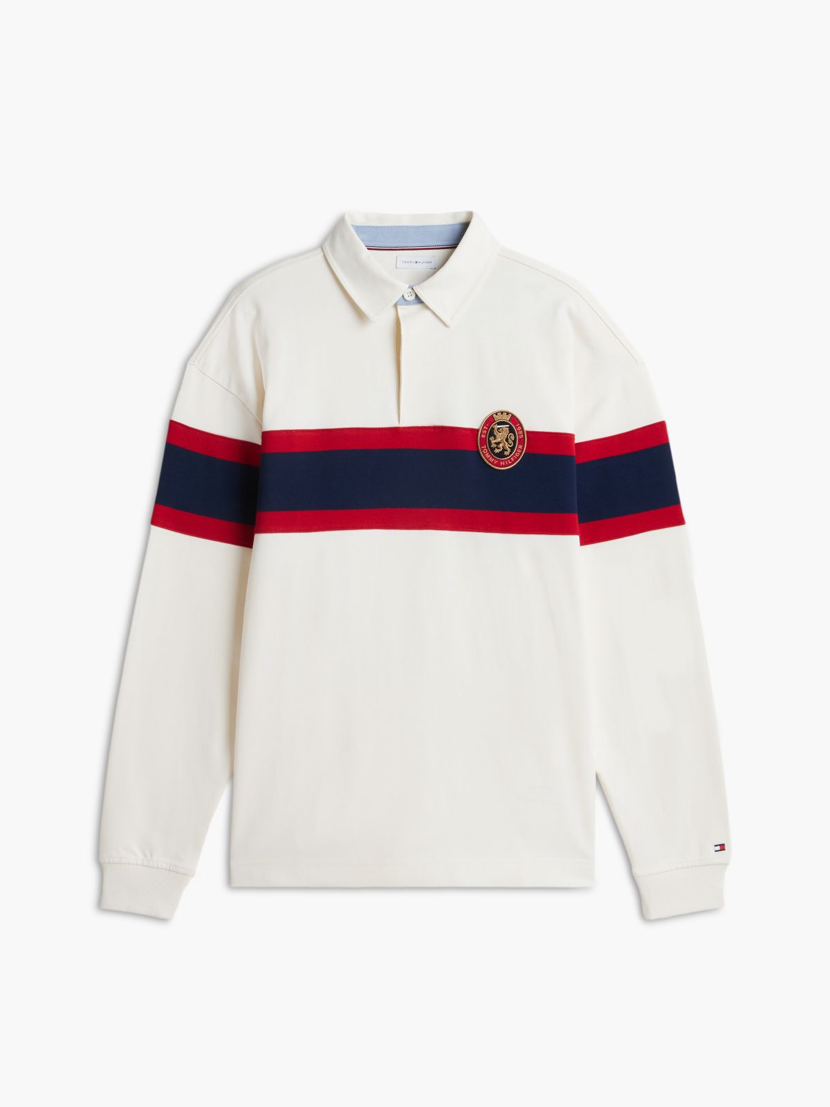 Crest Colour-Blocked Relaxed Rugby Shirt — Yellow