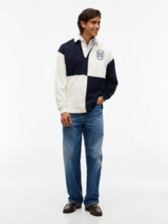 Varsity Colour-Blocked Relaxed Rugby Shirt — Yellow 2
