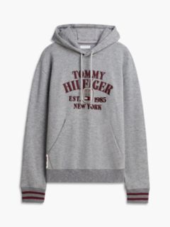 Varsity Logo Embroidery Relaxed Hoody — Grey 5