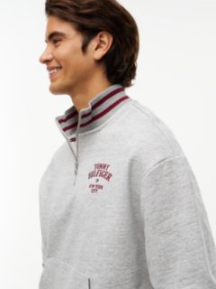 Varsity Relaxed Quarter-Zip Sweatshirt — Grey 3