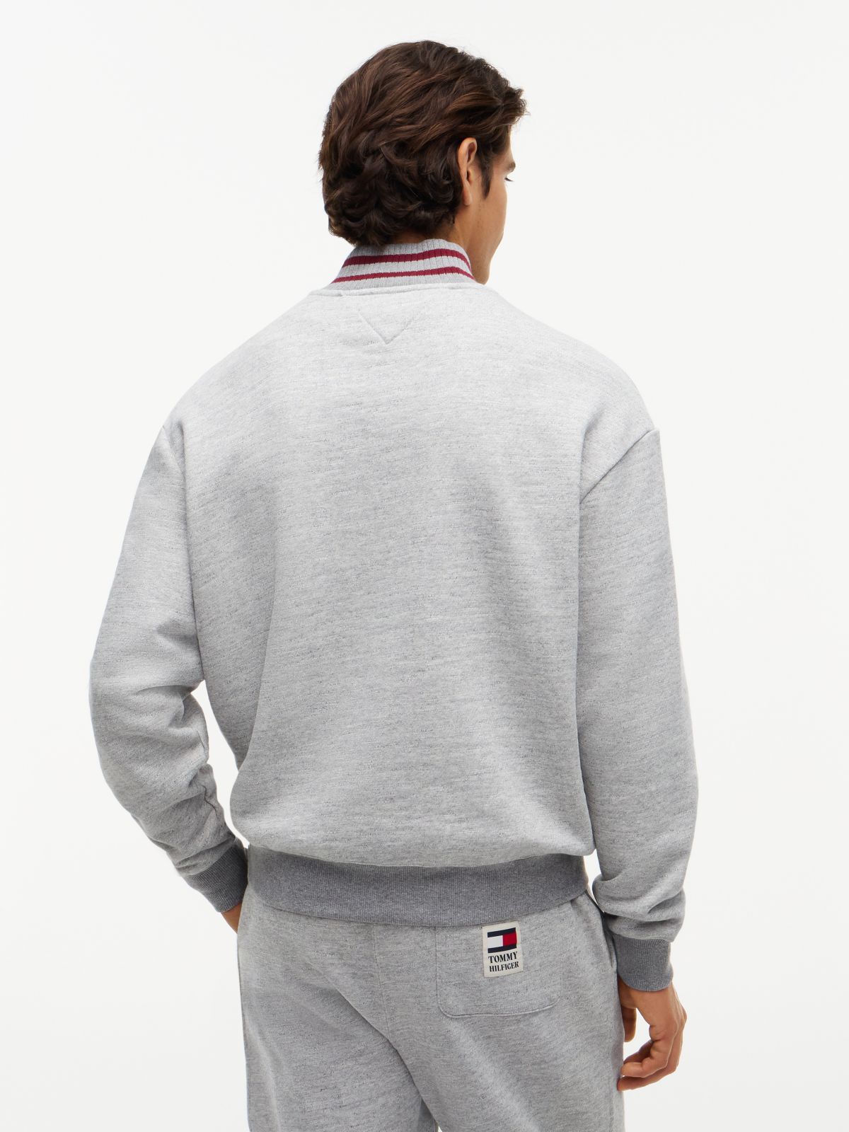 Varsity Relaxed Quarter-Zip Sweatshirt — Grey