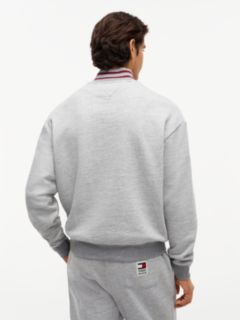 Varsity Relaxed Quarter-Zip Sweatshirt — Grey 4