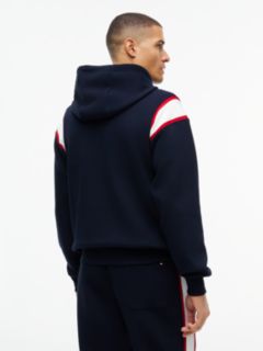 Varsity Logo Contrast Stripe Hoody — Blue 4