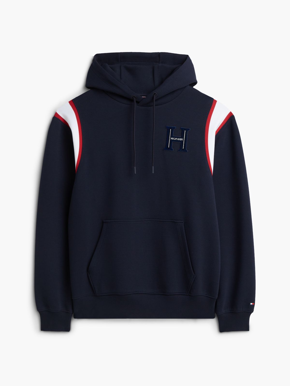 Varsity Logo Contrast Stripe Hoody — Blue