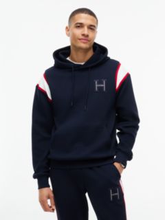 Varsity Logo Contrast Stripe Hoody — Blue 1