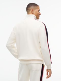 Contrast Stripe Pique Zip-Thru Sweatshirt — Yellow 4