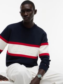 Colour-Blocked Intecho Knit Sweatshirt — Blue 3