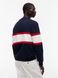Colour-Blocked Intecho Knit Sweatshirt — Blue 4