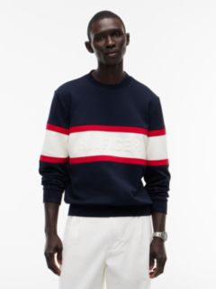Colour-Blocked Intecho Knit Sweatshirt — Blue 1