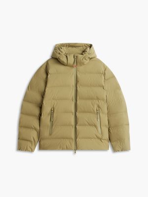 grün tech wattierte jacke mit kapuze für herren - tommy hilfiger