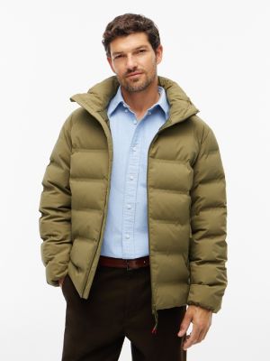 green tech wattierte jacke mit kapuze für herren - tommy hilfiger