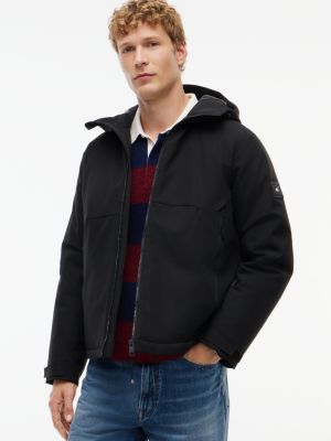 black performance tech water repellent padded jacket for men tommy hilfiger