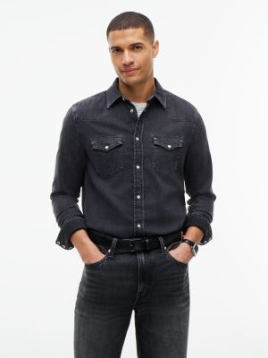chemise western coupe standard en denim denim pour hommes tommy hilfiger