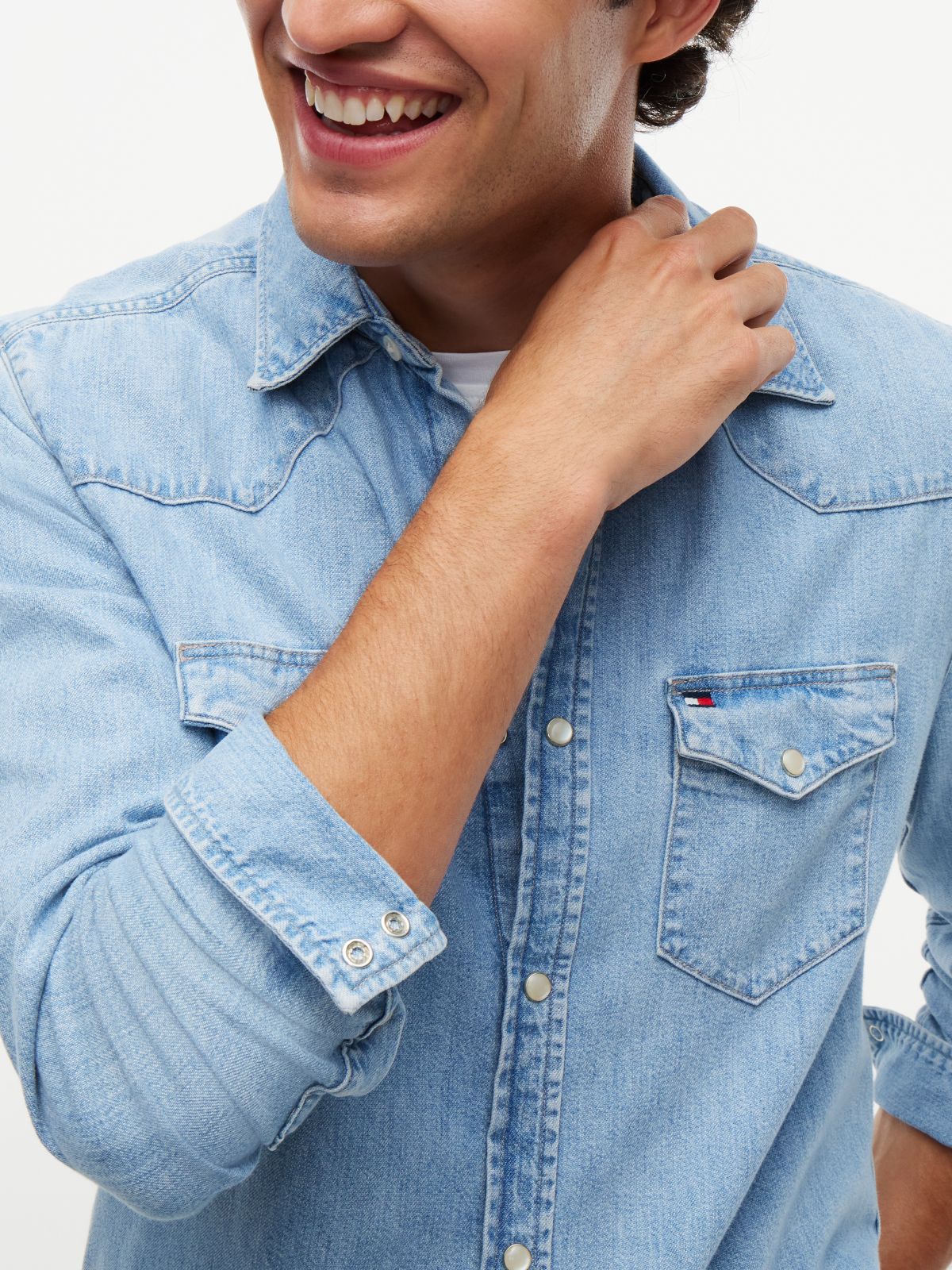 Regular Fit Western Denim Shirt — Denim