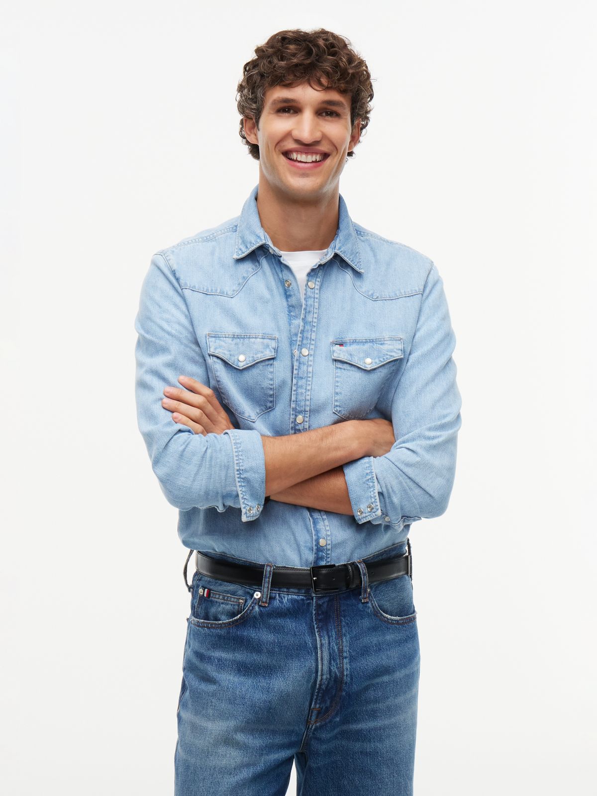 Regular Fit Western Denim Shirt — Denim