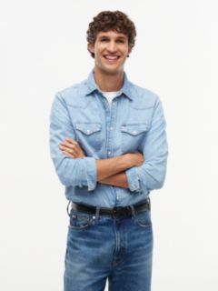 Regular Fit Western Denim Shirt — Denim 1